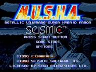 M.U.S.H.A. MD Title Screen